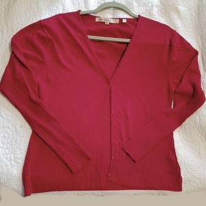 Red cardigan